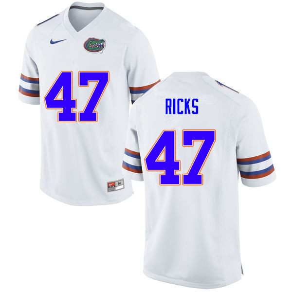 Men's NCAA Florida Gators Isaac Ricks #47 Stitched Authentic Nike White College Football Jersey JRY8265JL